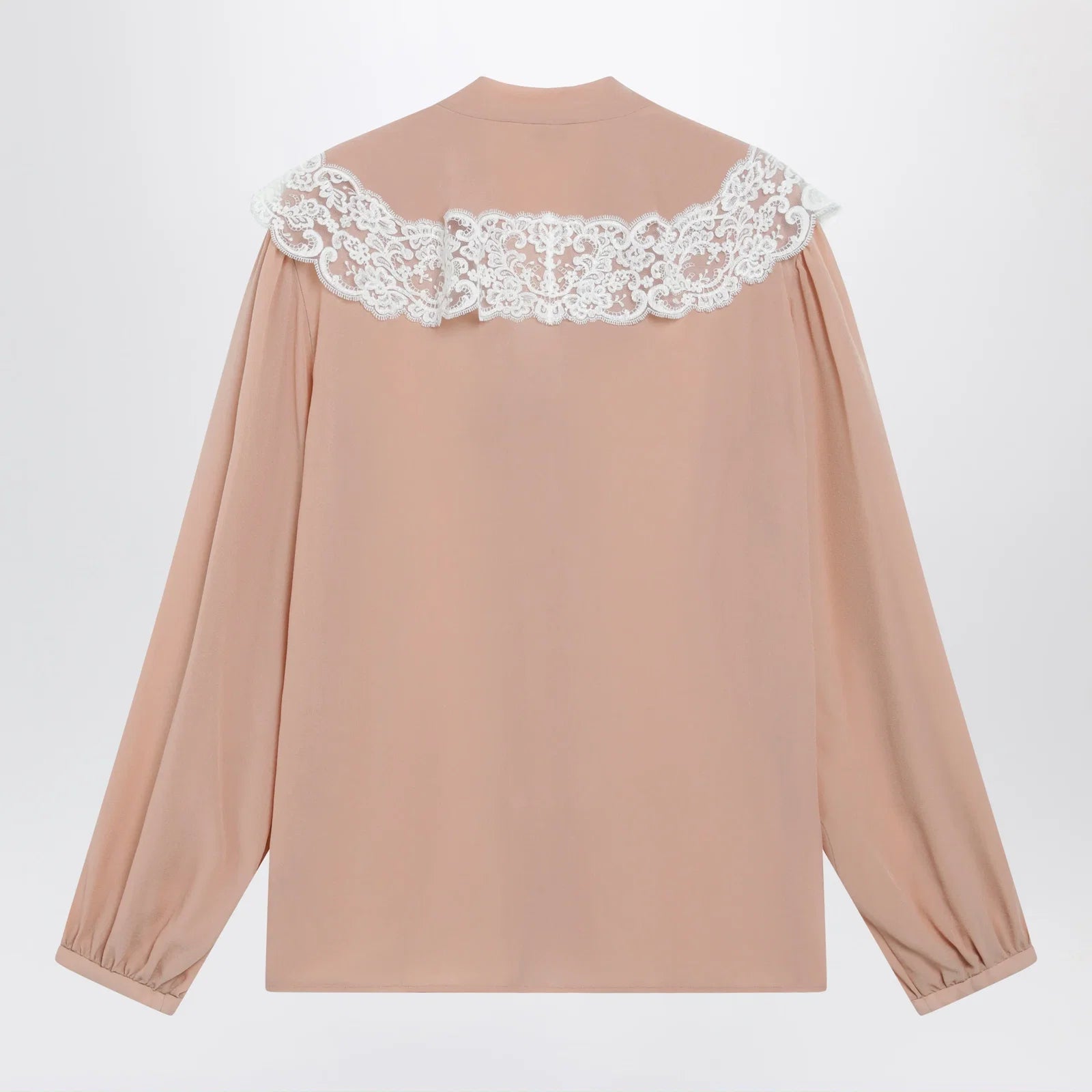 Chloé Biscuit pink silk and lace shirt