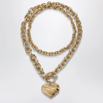 Chloé Gold/Ivory heart chain necklace