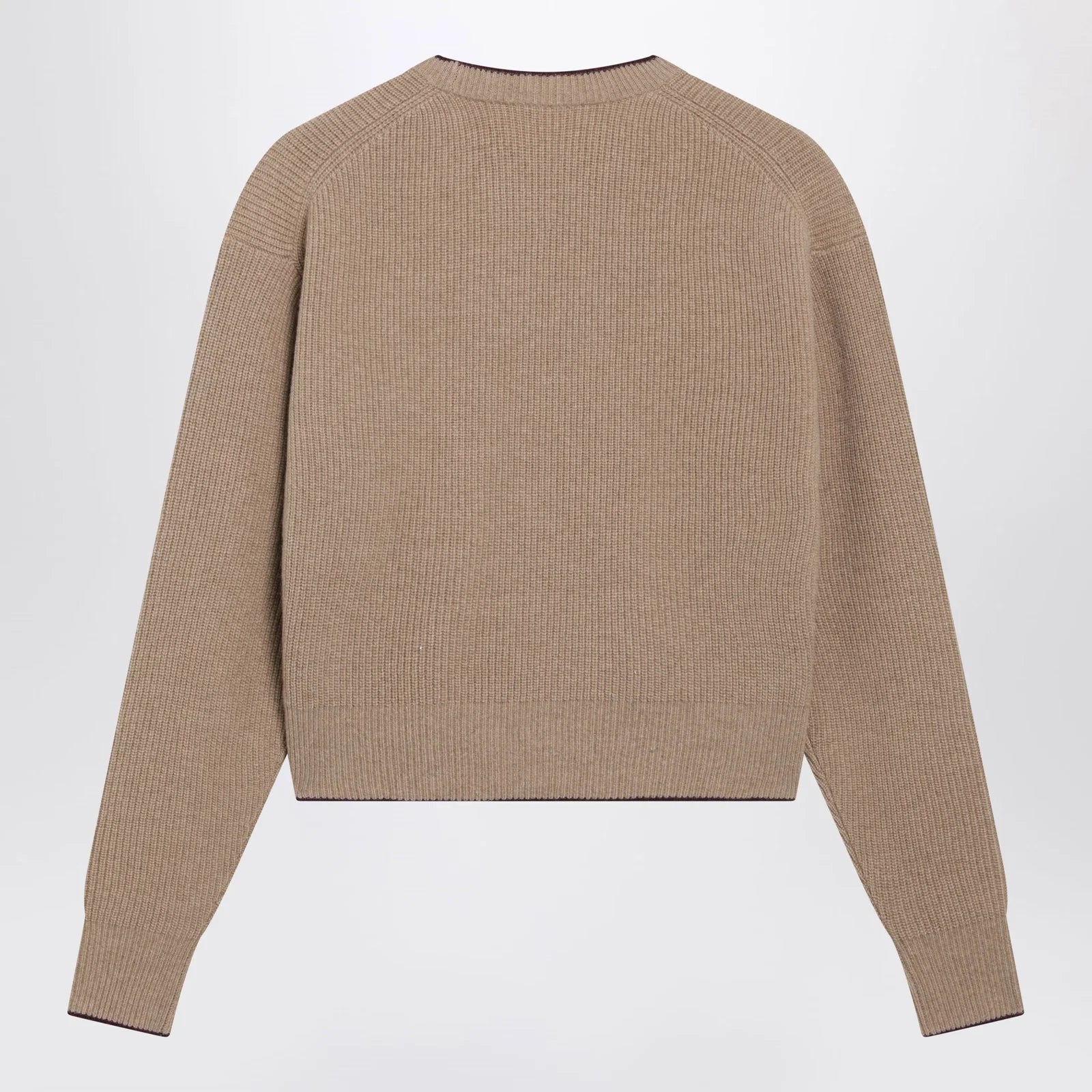 Chloé Light Brown Wool and Cashmere Logo Sweater