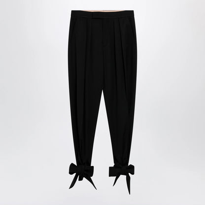 Chloé Black pleated fluid crêpe de chine trousers