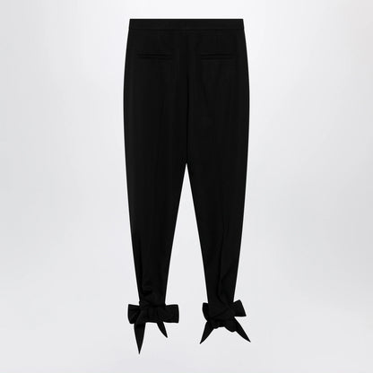 Chloé Black pleated fluid crêpe de chine trousers