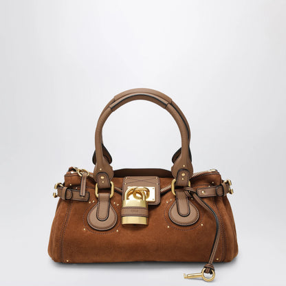 Chloé Paddington suede calf leather bag in vintage brown