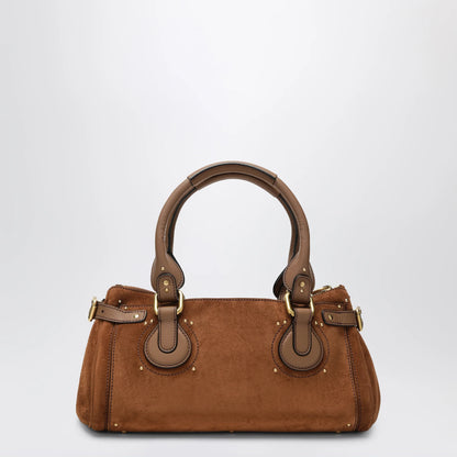 Chloé Paddington suede calf leather bag in vintage brown