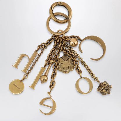 Chloé Bag charm keyring Symbols Logo in vintage gold brass