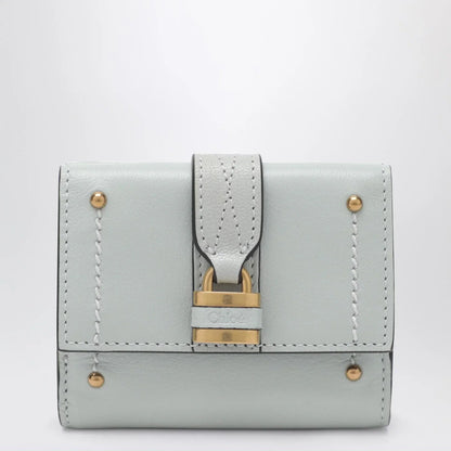Chloé Paddington mini trifold wallet in aqua blue leather