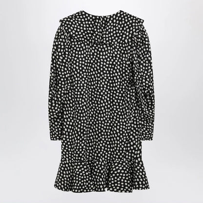 Chloé Black silk jacquard mini dress with polka dot print