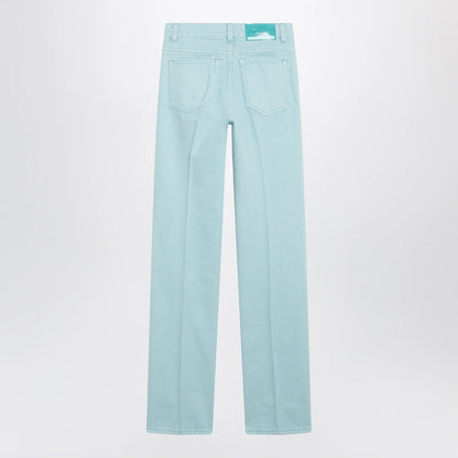 Chloé Straight jeans in turquoise organic cotton denim