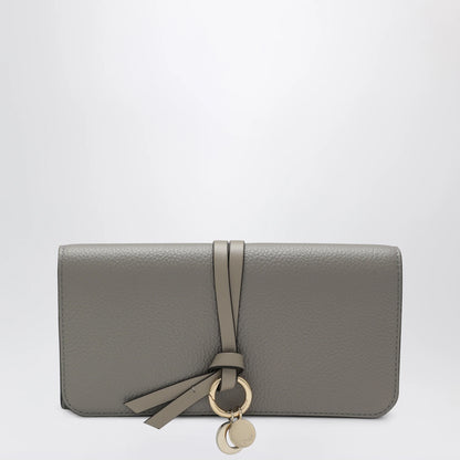 Chloé Grey Alphabet flap wallet in grained leather