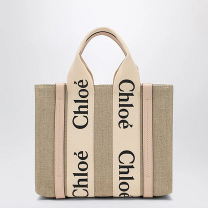 Chloé Woody little bag in beige canvas
