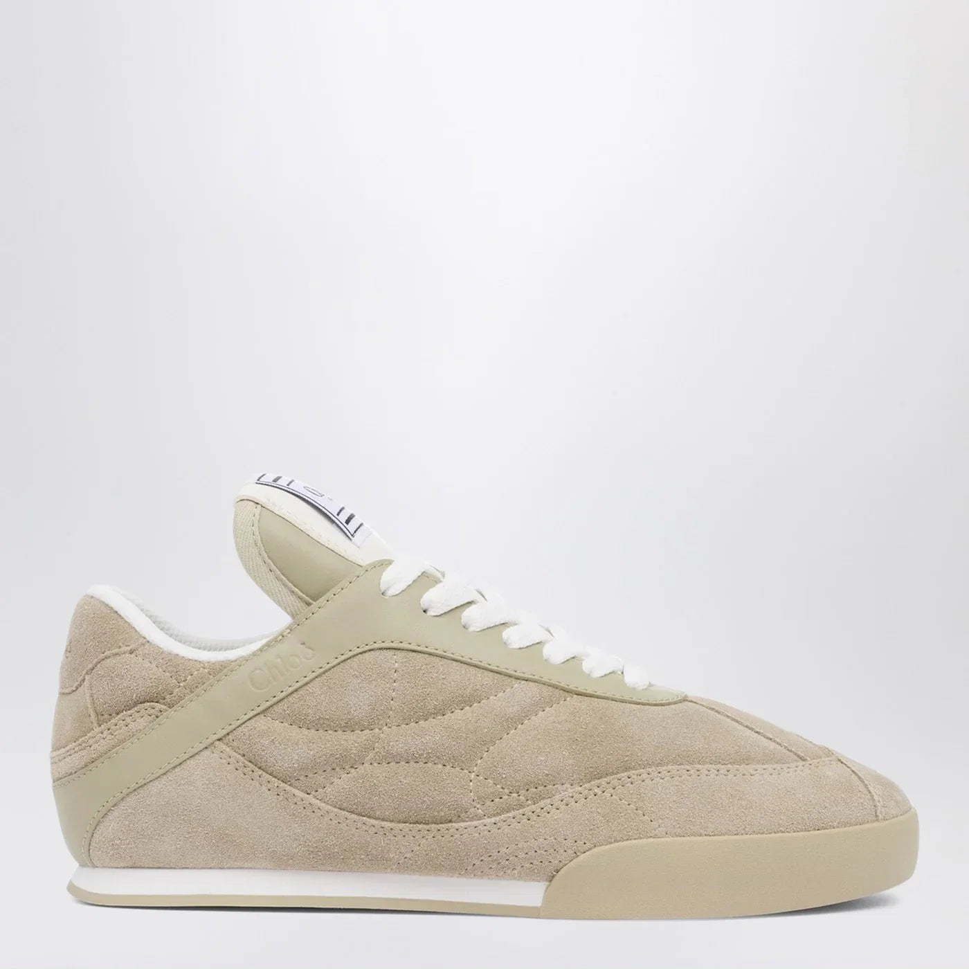 Chloé Kick Pale Khaki suede Sneakers