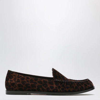 Aquazzura Leopard-print suede loafers