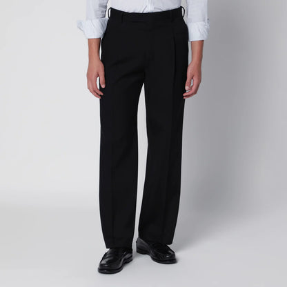 PT Torino Black Cotton Trousers