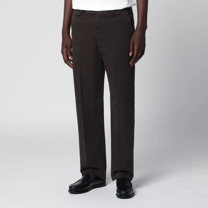 PT Torino Dark Brown Cotton Trousers