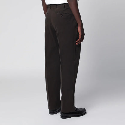 PT Torino Dark Brown Cotton Trousers