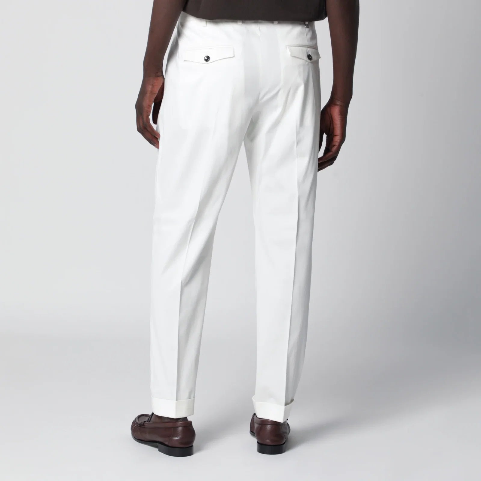 PT Torino White cotton trousers