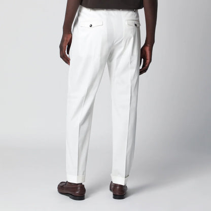 PT Torino White cotton trousers