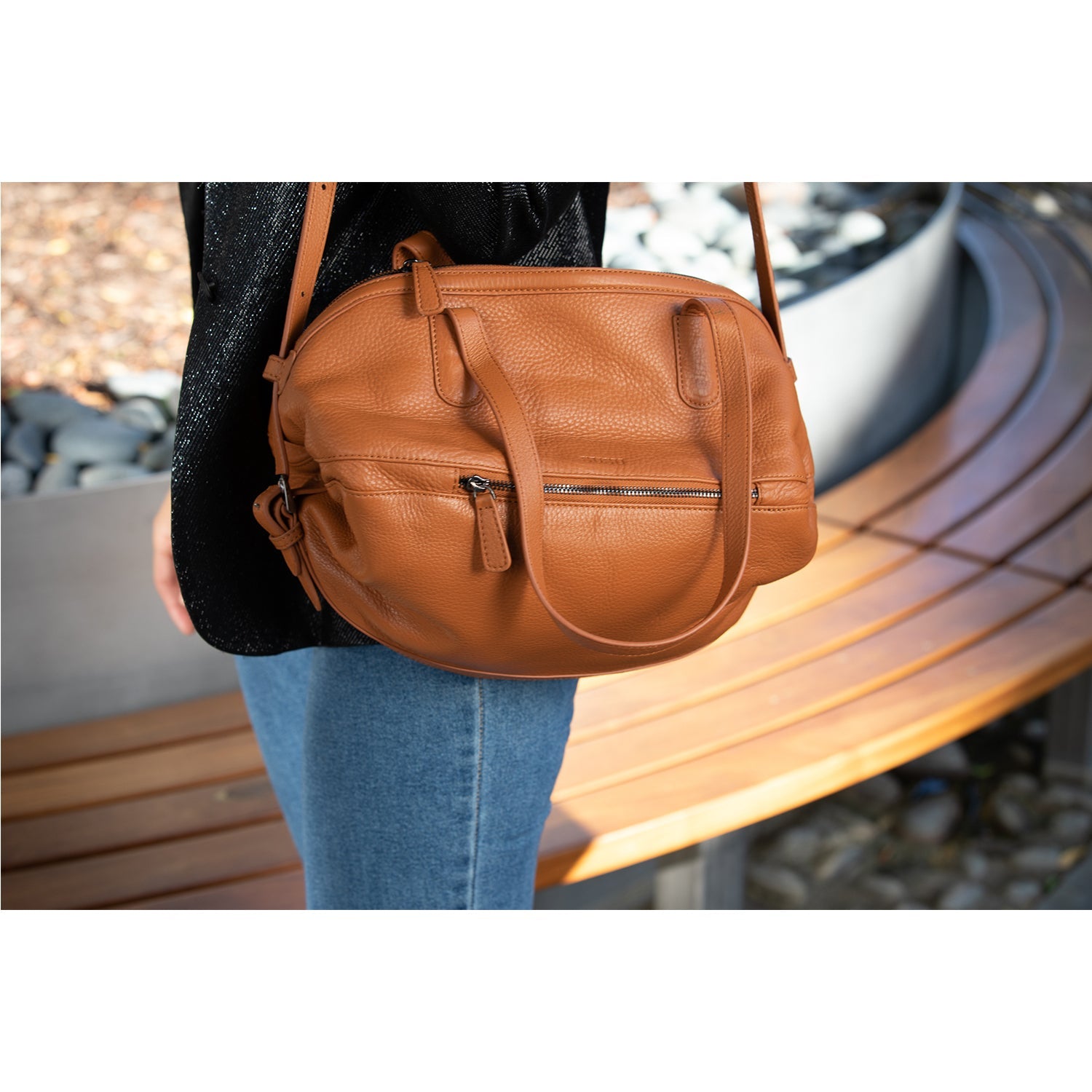 Catherine Leather Satchel Bag Brown