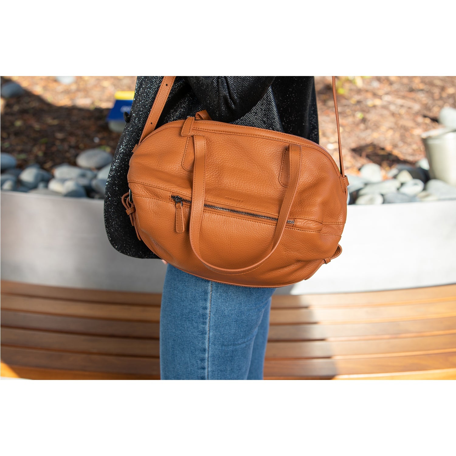 Catherine Leather Satchel Bag Brown