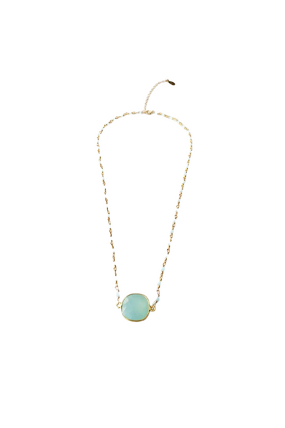 Mrs. Parker Endless Summer Chalcedony Necklace in Gold