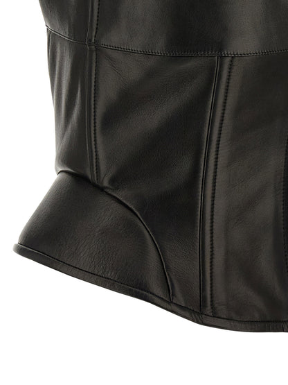Ermanno Scervino Peplos Leather Top