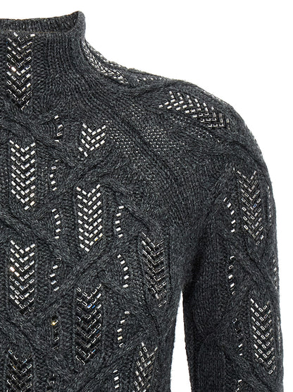 Ermanno Scervino Crystal Braid Sweater