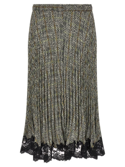 Ermanno Scervino Pleated Skirt With Lace
