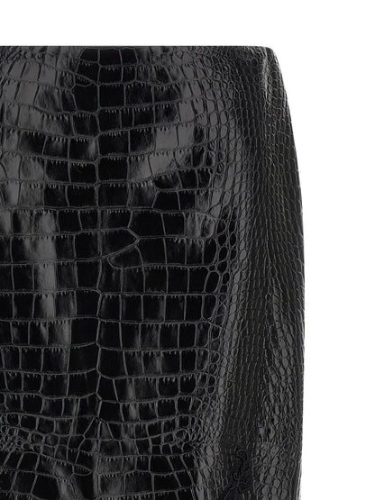 Ermanno Scervino Coconut Print Sheath Skirt With Lace