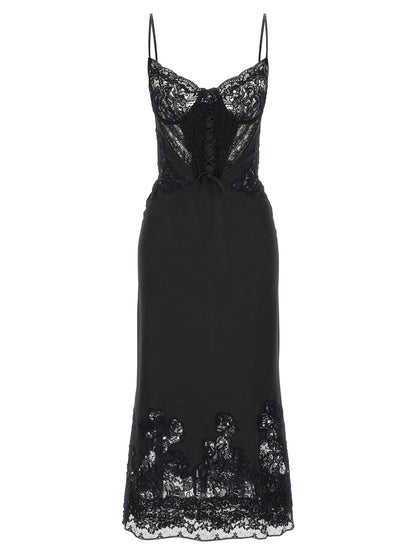 Ermanno Scervino Rebrodé Lace Lingerie Dress Black