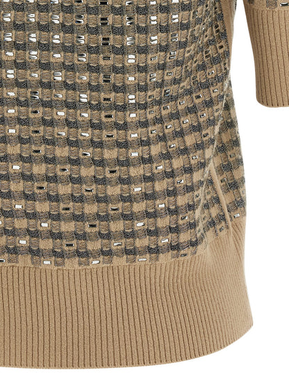 Ermanno Scervino Check Knit With Crystals