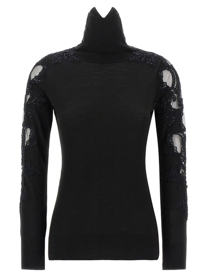 Ermanno Scervino High Neck With Lace Inserts