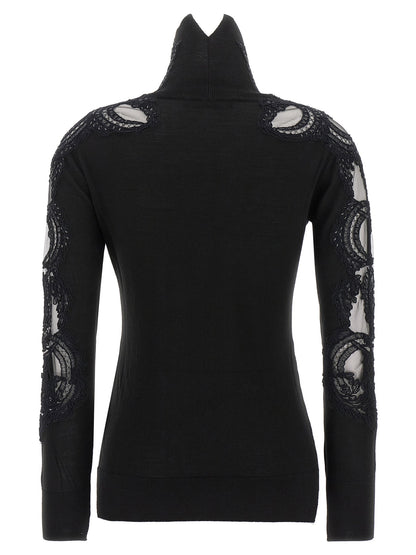 Ermanno Scervino High Neck With Lace Inserts