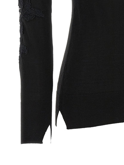 Ermanno Scervino High Neck With Lace Inserts