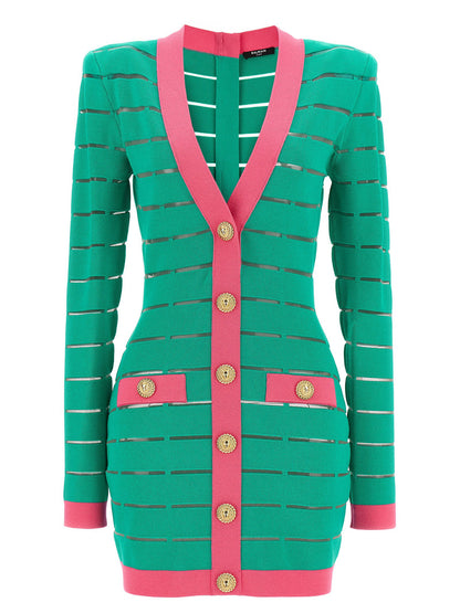 Balmain Two-tone Knit Dress