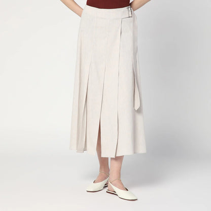 DEPARTMENT 5 Traxs grey mélange skirt in linen blend