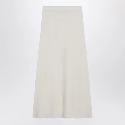 Max Mara Ivory skirt in stretch cashmere knit
