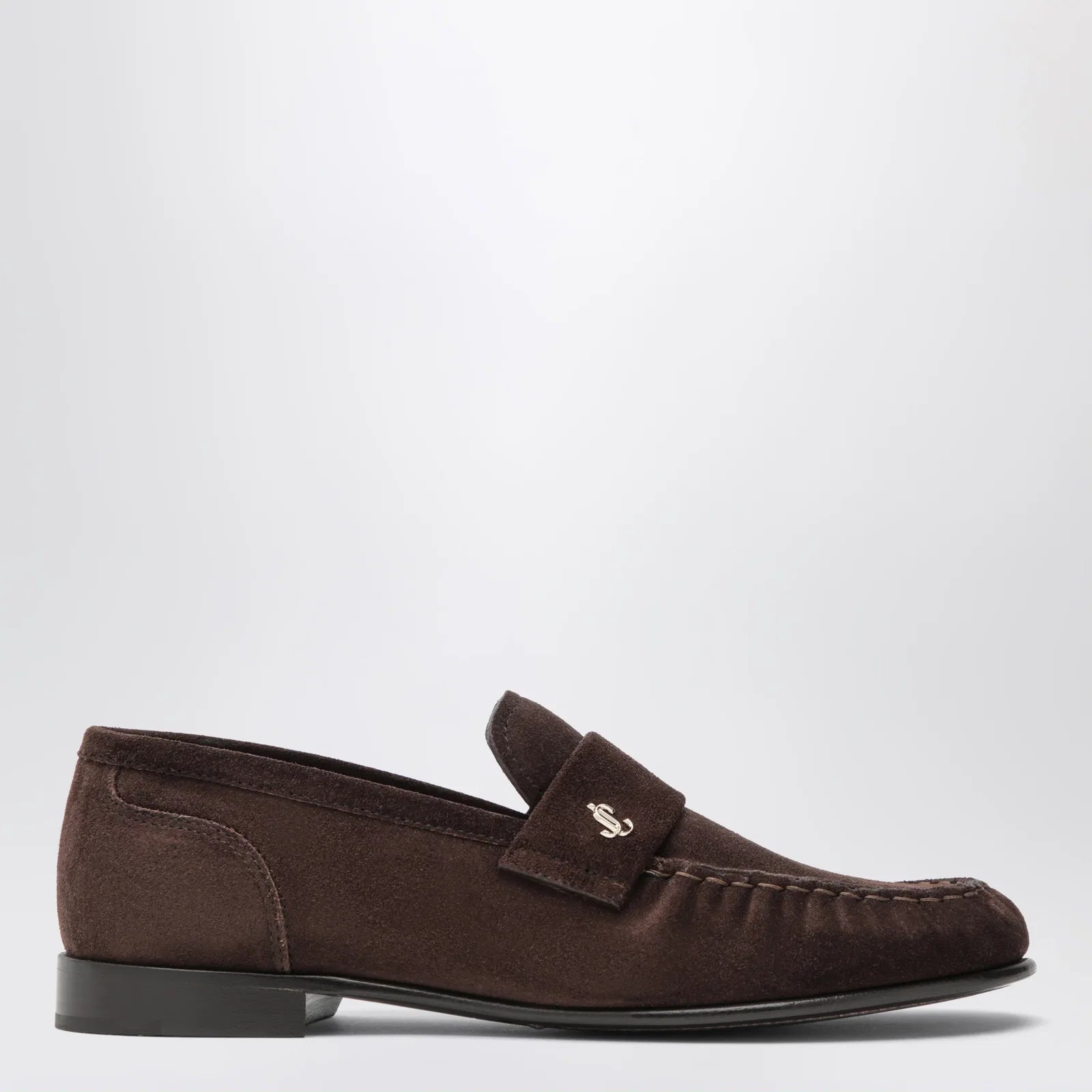 Jimmy Choo Ellis suede leather loafers in chocolate