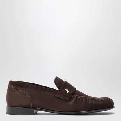 Jimmy Choo Ellis suede leather loafers in chocolate