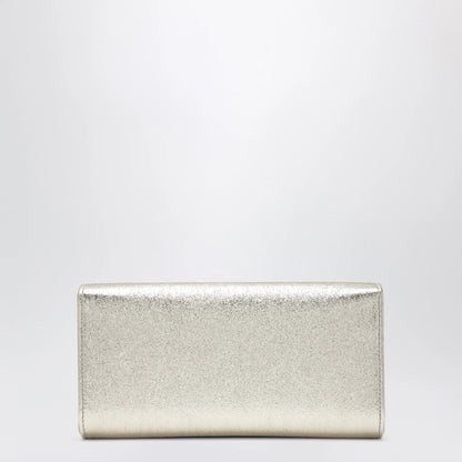 Jimmy Choo Emmie Brilliance fabric clutch in platinum ice