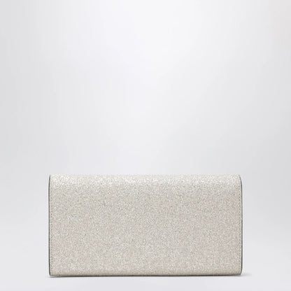 Jimmy Choo Emmie Pouch With Light Gold Micro-Glitter
