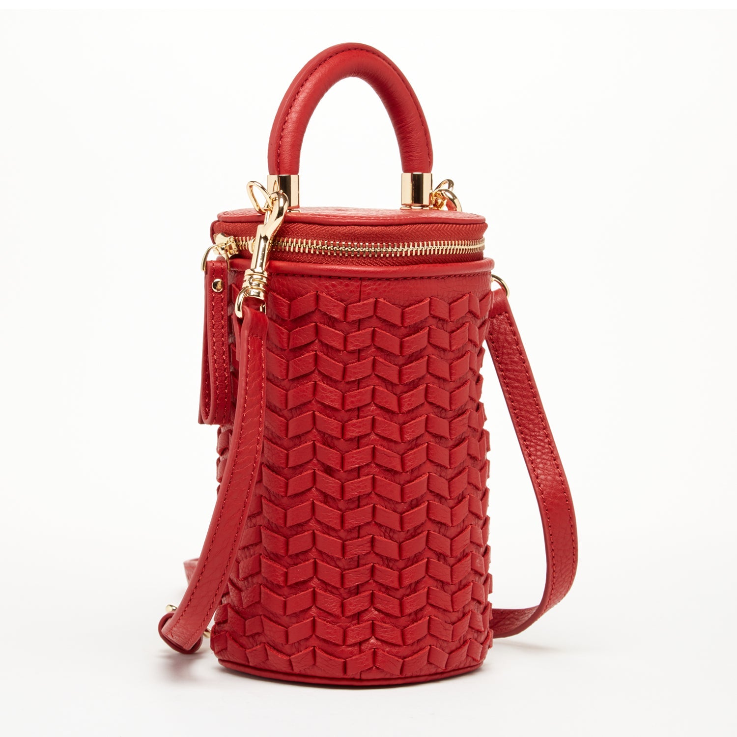 Elsa Small Leather Crossbody Bag Red