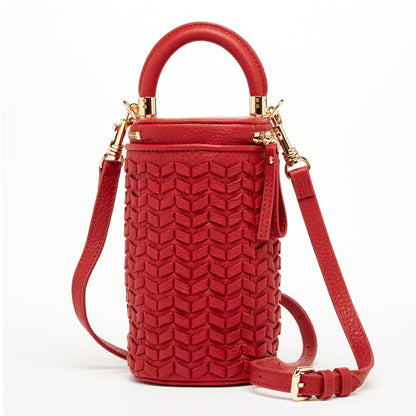 Elsa Small Leather Crossbody Bag Red