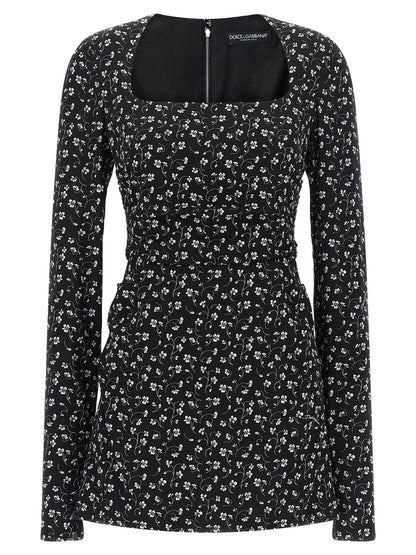 Dolce & Gabbana Black Flower Dress