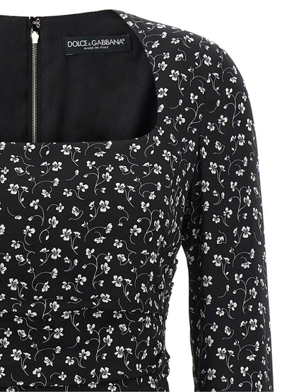 Dolce & Gabbana Black Flower Dress