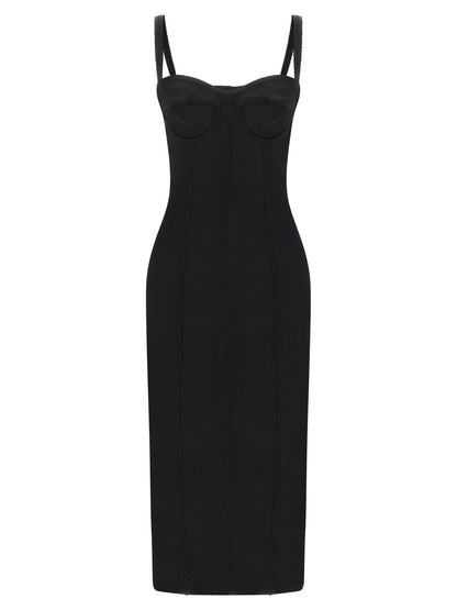 Dolce & Gabbana Black Sicily Bra Corset Dress