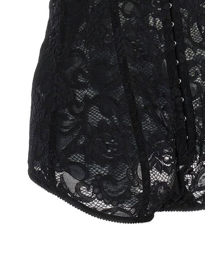 Dolce & Gabbana Satin And Lace Corsetry Bodysuit