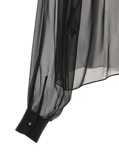 Dolce & Gabbana Chiffon Blouse With Flower