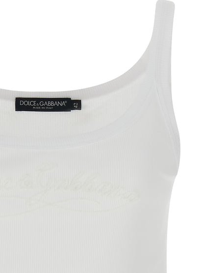 Dolce & Gabbana Logo Embroidery Tank Top