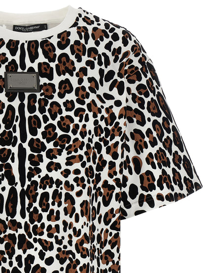 Dolce & Gabbana Animal Print Logo Plaque T-shirt