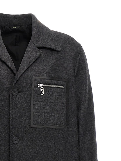 Fendi Single-breasted Cashmere Coat