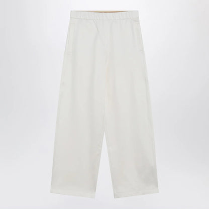 Max Mara White silk blend trousers
